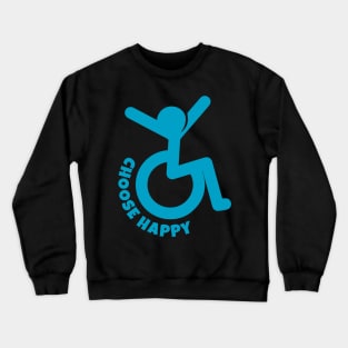 Choose Happy - Wheelchair Icon Crewneck Sweatshirt